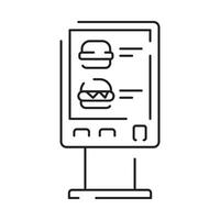 Drive through linear icon. Bank services, ATM, Transport lane to terminal. Contour symbol. Editable stroke. vector