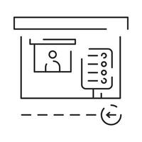 Drive through linear icon. Bank services, ATM, Transport lane to terminal. Contour symbol. Editable stroke. vector