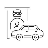 Drive through line icon isolated on white background from fast food collection. vector