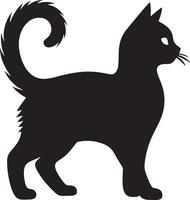 Elegant Cat Silhouette Illustration Design vector