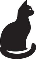 Elegant Cat Silhouette Illustration Design vector