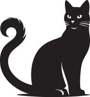 Elegant Cat Silhouette Illustration Design vector