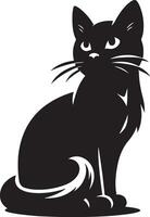 Elegant Cat Silhouette Illustration Design vector