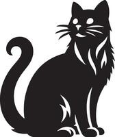 Elegant Cat Silhouette Illustration Design vector