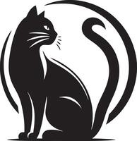 Elegant Cat Silhouette Illustration Design vector