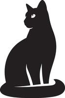 Elegant Cat Silhouette Illustration Design vector