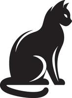 Elegant Cat Silhouette Illustration Design vector