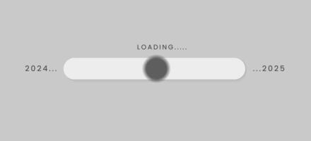 Loading bar mid year from 2024 towards 2025 minimal style design. 2025 New Year Greeting Cards, Banners, Posters. 2025 Text Typography Illustration Element Design. vector