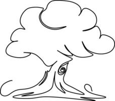 One-line art one continues line art. an illustration of trees isolated on white. vector