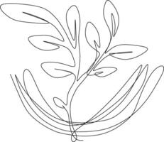 One-line art one continues line art. an illustration of trees isolated on white. vector