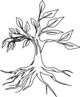 One-line art one continues line art. an illustration of trees isolated on white. vector