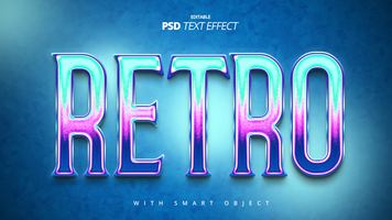 Retro vintage 3d editable text effect psd