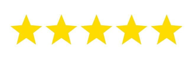 Five Stars Customer Rating Feedback Isolated Illustration vector