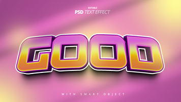 Bold 3d retro color text effect psd