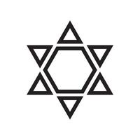 Star Of David Line Style Religious Symbol vector