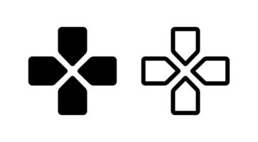 Game Controller Joystick Navigation Buttons Flat Outline Icons vector