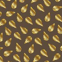 Gold Brown Leaf Pattern Background vector