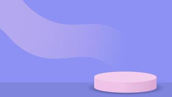 Purple podium background with gradation colors from wave rays. podium 3d illustration. suitable for banners, promotions, presentations, etc. vector