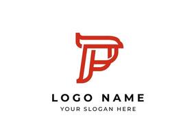 Logo Line letter P and Eagle head, Speed and Movement concept. Editable file vector