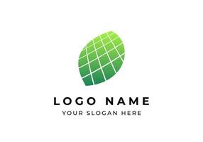 Logo Solar panels and Leaf with Perspective, Solar panels and go green logo identity.Editable file vector