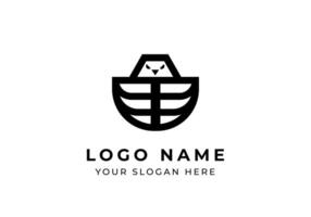 Logo Abtract Eagle and wings in half of circle shape, Cute eagle logo identity. Editable file vector