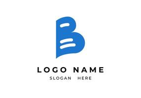 Logo Letter B and Paper with text line, Library Logo, Simple and Modern, Editable file vector