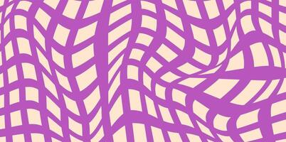 Groovy checkered patterns, vintage aesthetic backgrounds, psychedelic checkerboard texture. Checkered background with distorted squares. vector