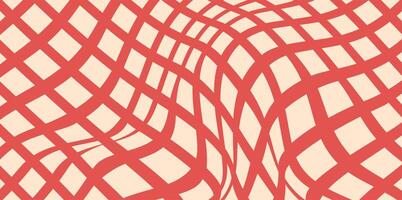 Groovy checkered patterns, vintage aesthetic backgrounds, psychedelic checkerboard texture. Checkered background with distorted squares. vector
