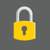Padlock flat icon isolated on white background. vector