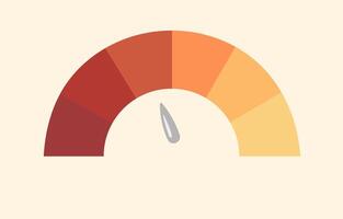 brown scale chart, Color intensity measuring device with arrow and scale. vector