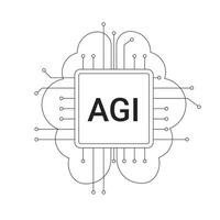 AGI symbol. Artificial general intelligence icon sign. vector