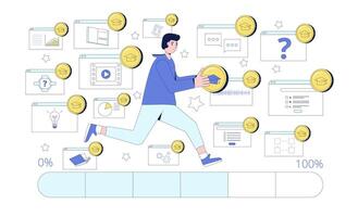 Gamification in learning. illustration. vector