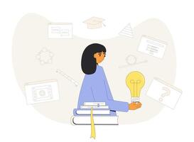 Instructional designer creating curricula or learning materials. vector