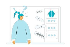 Artificial intelligence confusing. Prompt engineering problem vector