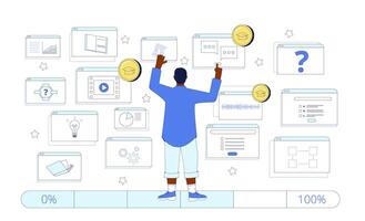 Augmented reality technology in education. illustration. vector