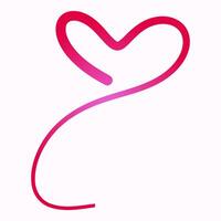 a pink heart shaped line is drawn on a white background vector