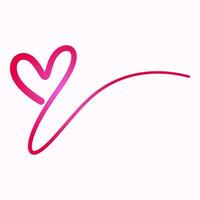 a pink heart is drawn on a white background vector