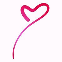 a pink heart shaped line is drawn on a white background vector