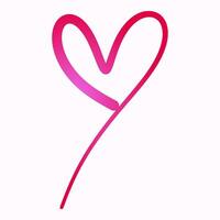 a pink heart shaped line is drawn on a white background vector