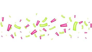 3d Confetti Firecracker Ribbon Paper Element Set. Bright colored figures fly in different directions. Poster design postcard banner web design. . vector