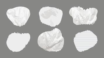 Paper and Elements scrapbooking Old torn crumpled. Different textures patterns ragged edges. Crumpled and lined paper. illustration. vector