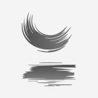 Black paint brush stroke, ink splatter and artistic design elements. Dirty watercolor texture, box, frame, grunge background, splash or creative shape vector