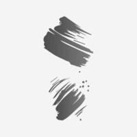 Black paint brush stroke, ink splatter and artistic design elements. Dirty watercolor texture, box, frame, grunge background, splash or creative shape vector
