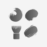 round paint brush stroke, ink splatter and artistic design elements. Dirty watercolor texture, box, frame, grunge background, splash or creative shape vector