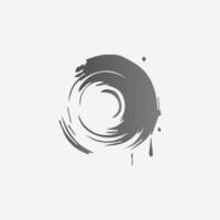 round paint brush stroke, ink splatter and artistic design elements. Dirty watercolor texture, box, frame, grunge background, splash or creative shape vector
