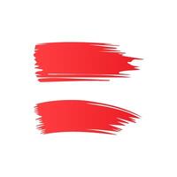 Red paint brush stroke, ink splatter and artistic design elements. Dirty watercolor texture, box, frame, grunge background, splash or creative shape vector