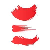 Red paint brush stroke, ink splatter and artistic design elements. Dirty watercolor texture, box, frame, grunge background, splash or creative shape vector