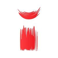 Red paint brush stroke, ink splatter and artistic design elements. Dirty watercolor texture, box, frame, grunge background, splash or creative shape vector