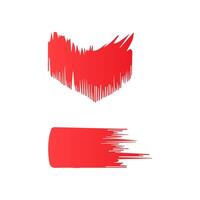 Red paint brush stroke, ink splatter and artistic design elements. Dirty watercolor texture, box, frame, grunge background, splash or creative shape vector