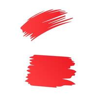 Red paint brush stroke, ink splatter and artistic design elements. Dirty watercolor texture, box, frame, grunge background, splash or creative shape vector